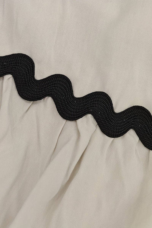 CWDMD4885_RUFFLED HIGH WAIST WAVY EDGE LAYERED DRESS