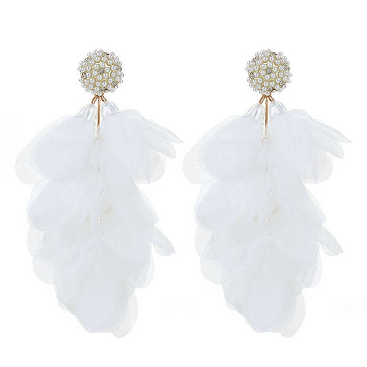 Bold Four-Color Tassel Earrings ??Statement Drops_CWMM6175