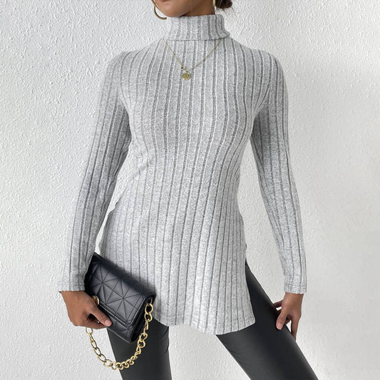 SLIM-FIT MID-LENGTH SWEATER SLIT PIT STRIPES