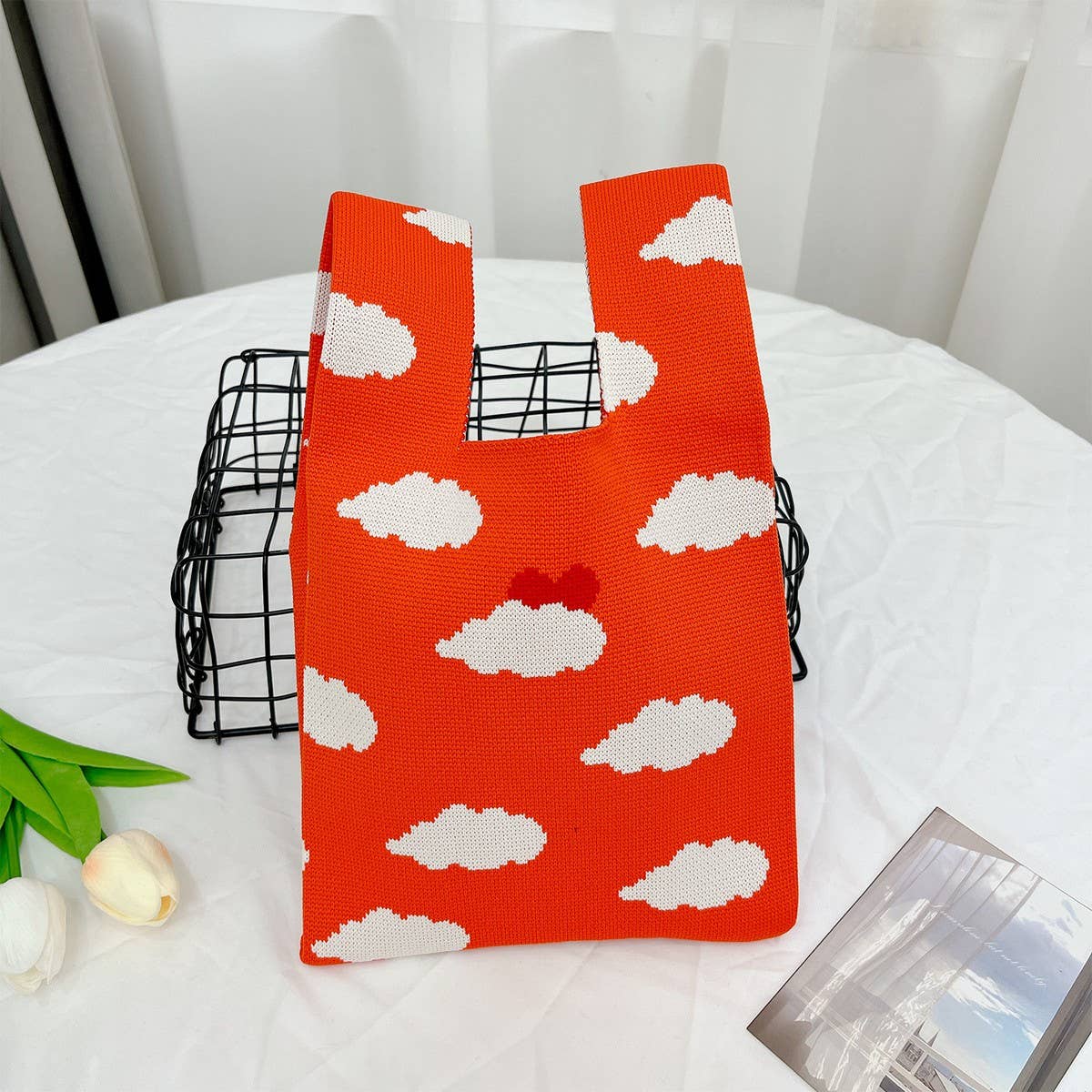 CWMM10404_KOREAN STYLE KNIT TOTE BAG FOR WOMEN