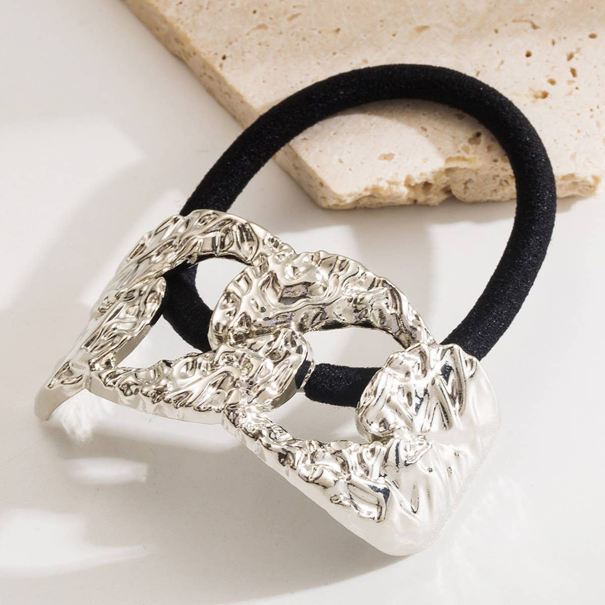 Minimalist Double Arc Hollow Metal Hair Tie