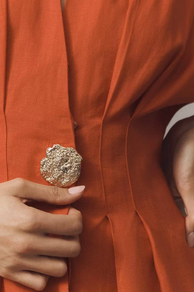 CWDMD6412_V-NECK BUTTON FRONT SPLIT HEM SHIRT DRESS