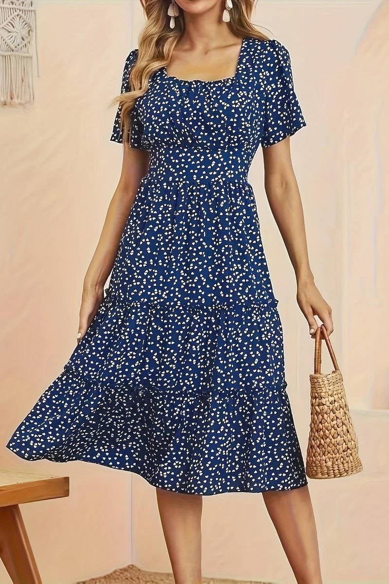 CWDMD6222_FRENCH FLORAL SHORT SLEEVE MAXI DRESS