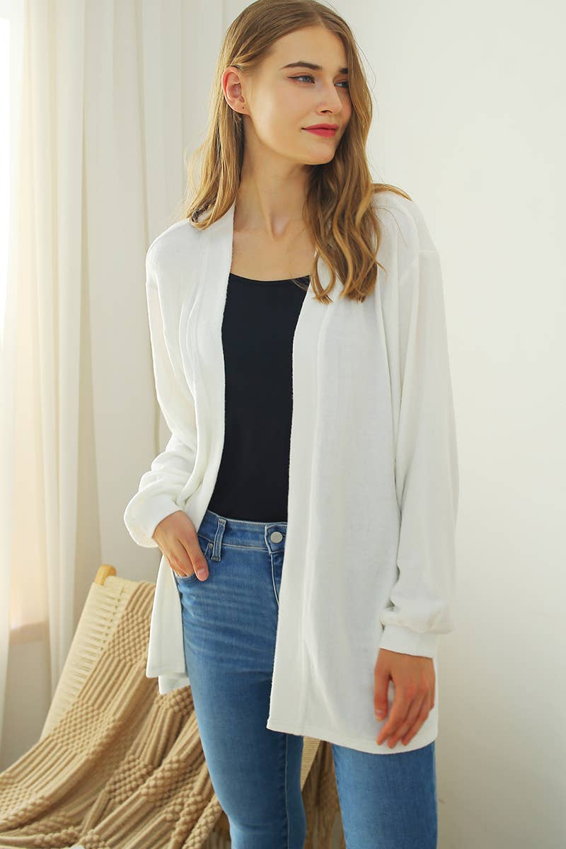 CWOCAL533_Long Sleeve Casual Open Front Long Cardigan