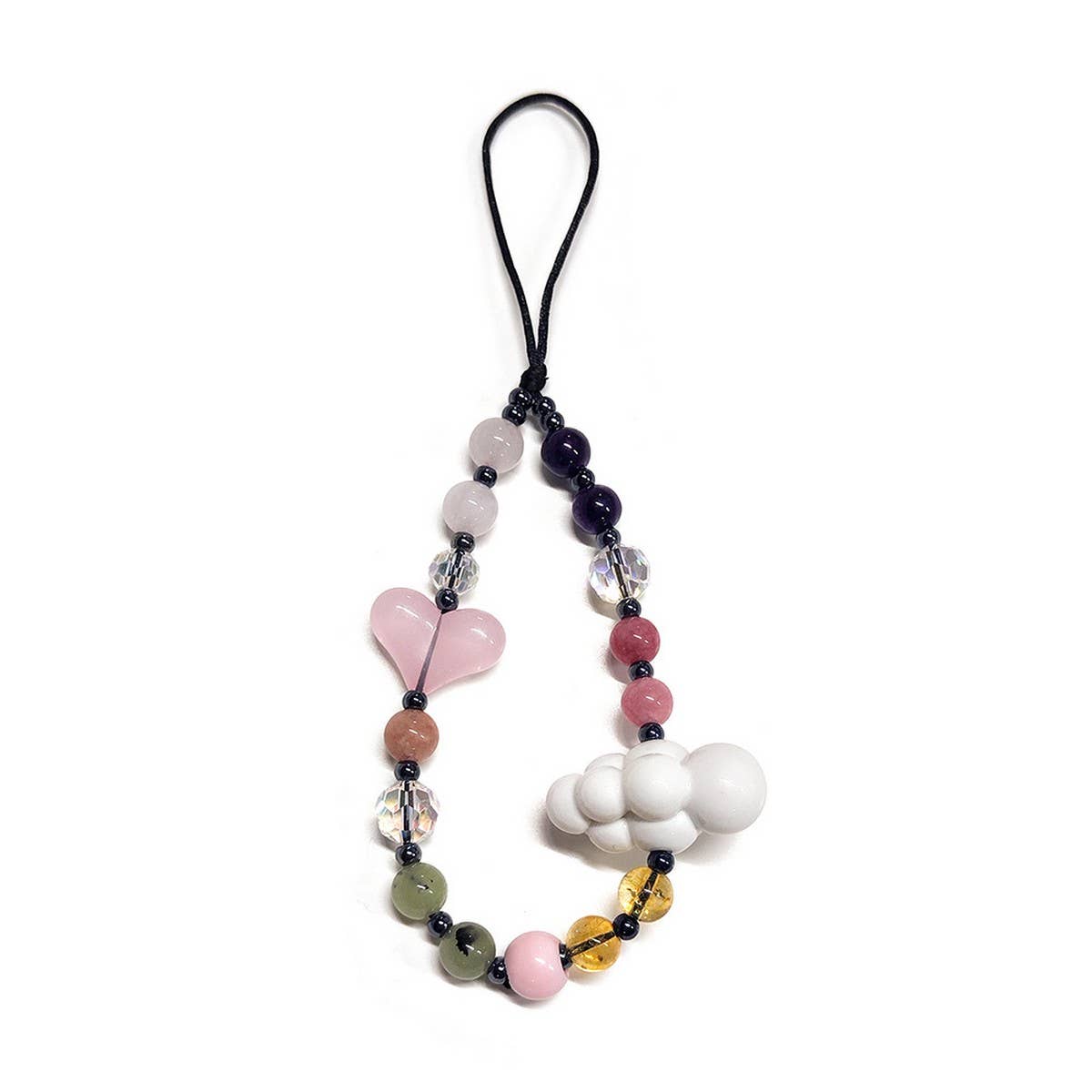 CWMM8722_RETRO RAINBOW SHORT HEART GIRLS PHONE CHAIN