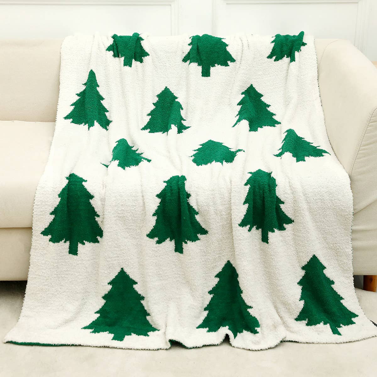CHRISTMAS SNOWFLAKE KNITTED JACQUARD BLANKET