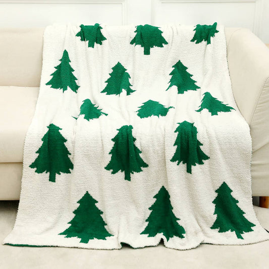 CHRISTMAS SNOWFLAKE KNITTED JACQUARD BLANKET