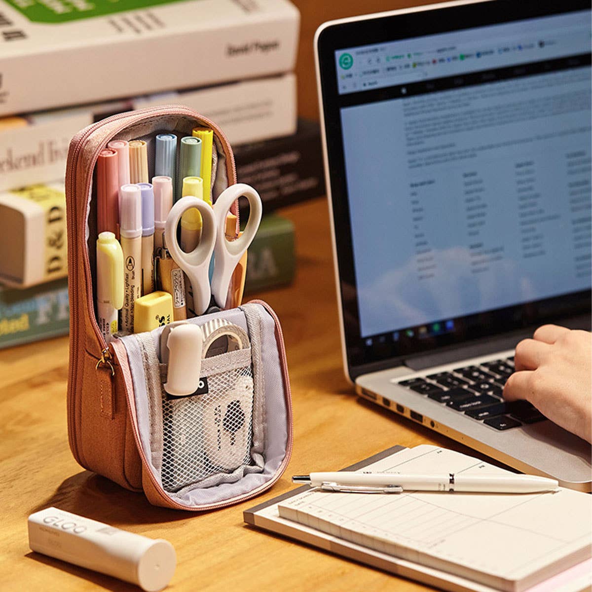 CREATIVE DOUBLE-LAYER FOLDING PENCIL CASE