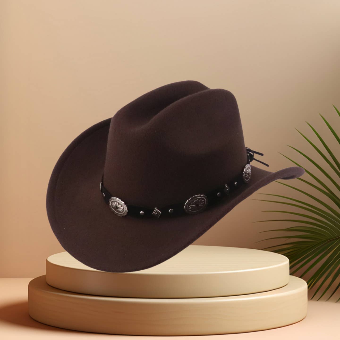 Ethnic Western Cowboy Hat with Belt for Show_CWAH3651