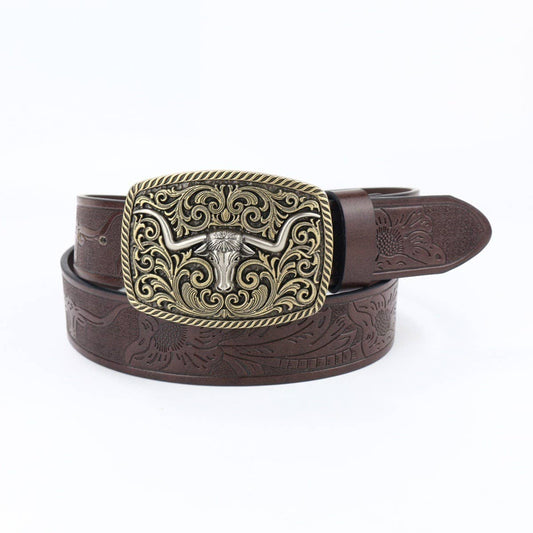 BUCKLE VINTAGE BELT WITH CLASSIC EMBOSSED_CWABE0412