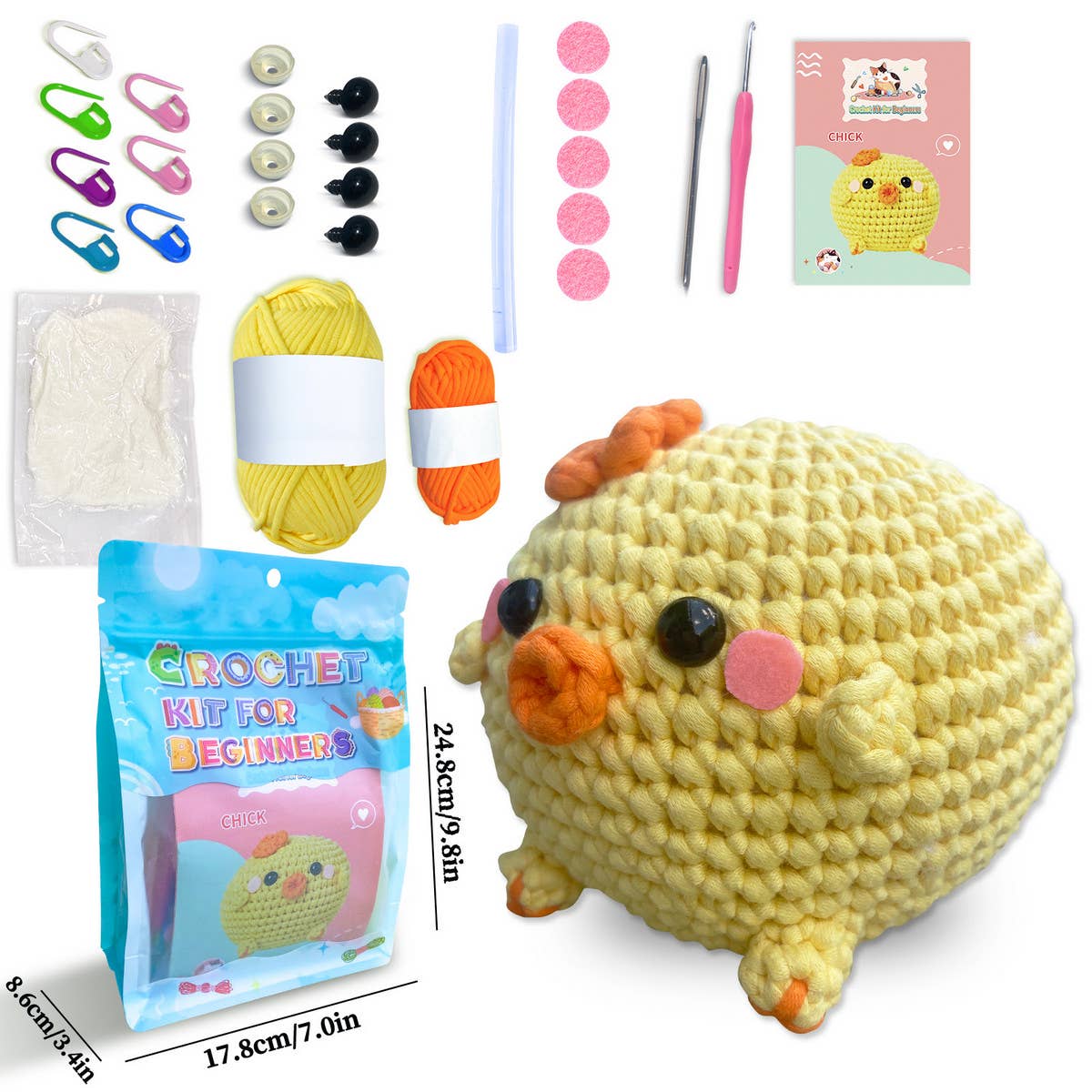 HANDMADE CHICKEN DOLL CROCHET MATERIAL KIT