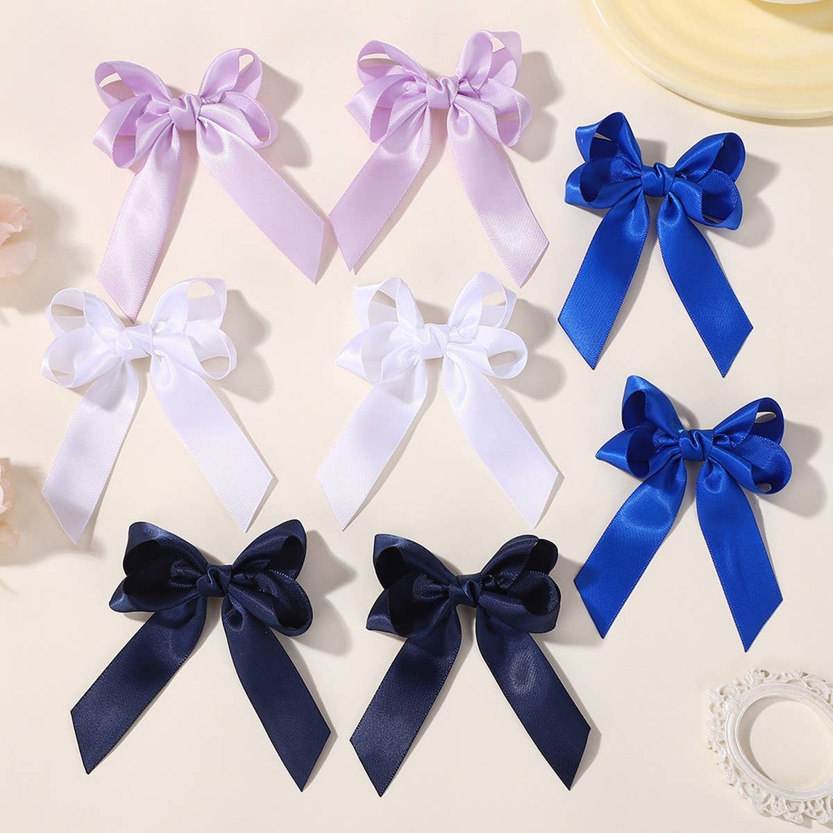 Handmade Double Ribbon Bow Baby Hair Clip