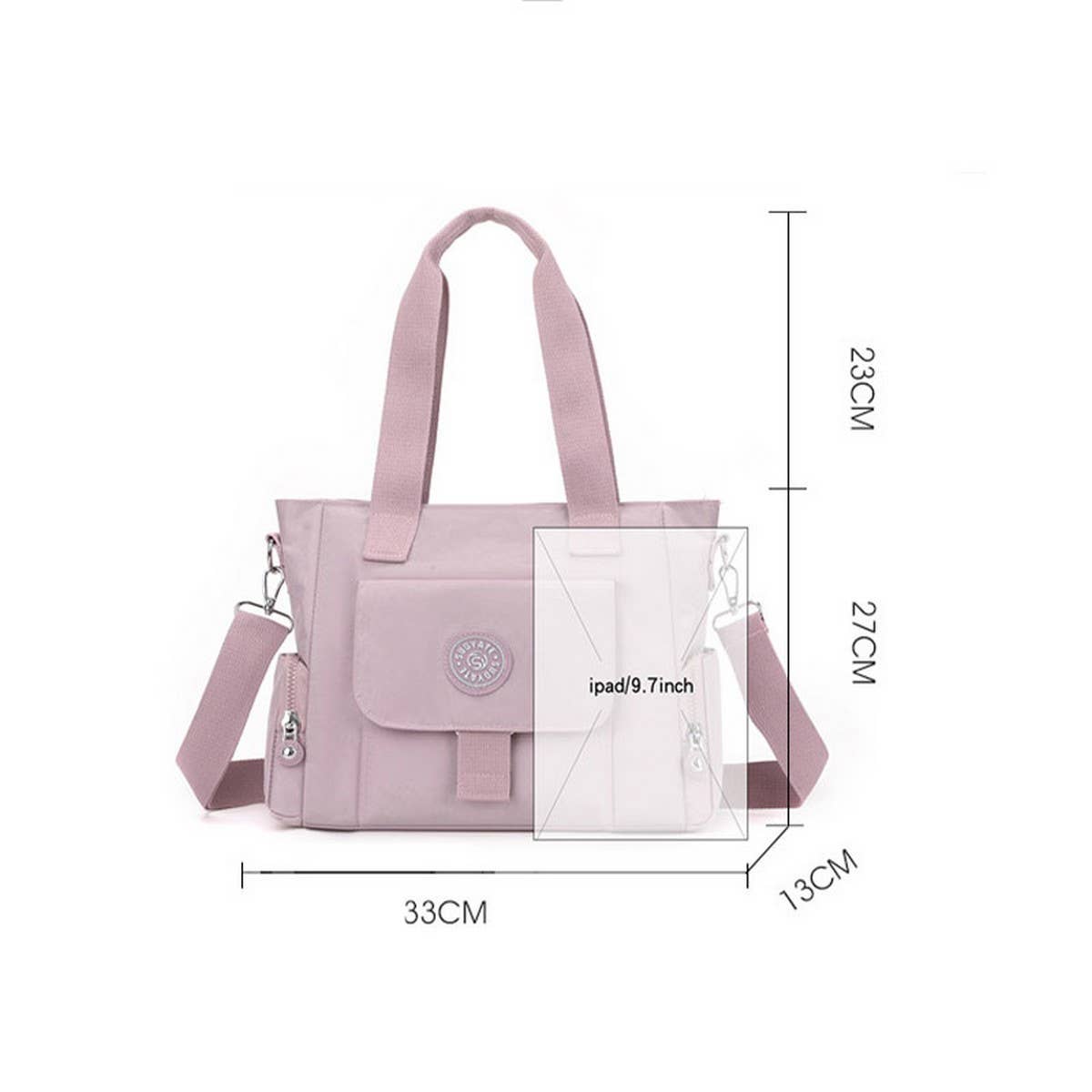 SIMPLE LARGE CAPACITY NYLON SHOULDER BAG_CWASC1787
