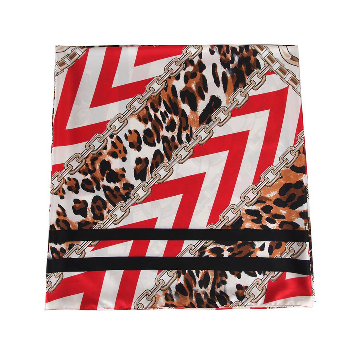 Leopard Chain Twill Square Scarf ? Spring Wrap