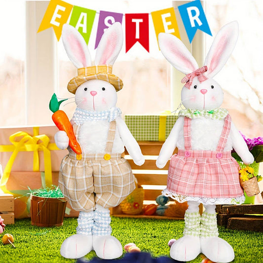 EASTER LONG-LEGGED RETRACTABLE-LEG BUNNY ORNAMENT
