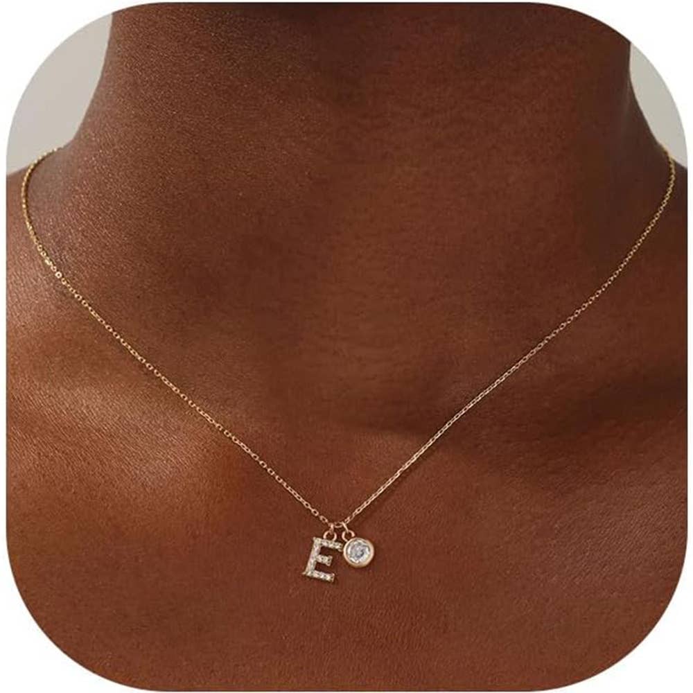 Fashionable golden zircon 26-letter necklace