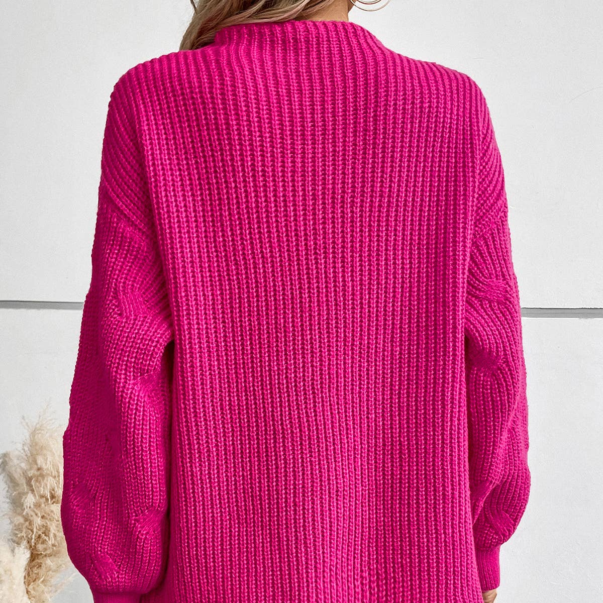 Solid color loose casual long-sleeved sweater
