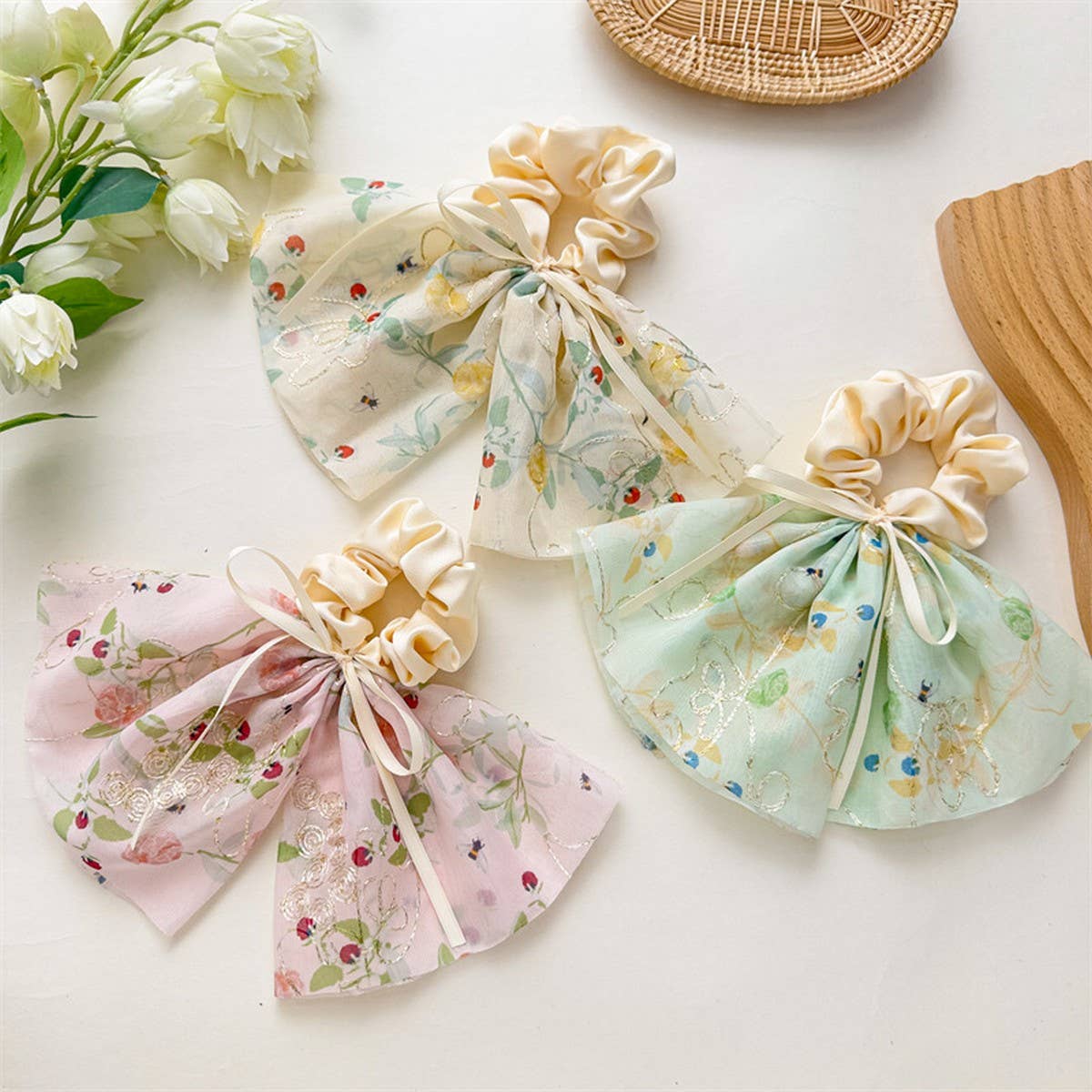2024 NEW FLORAL EMBROIDERED BOW HAIR TIE_CWAHA1085