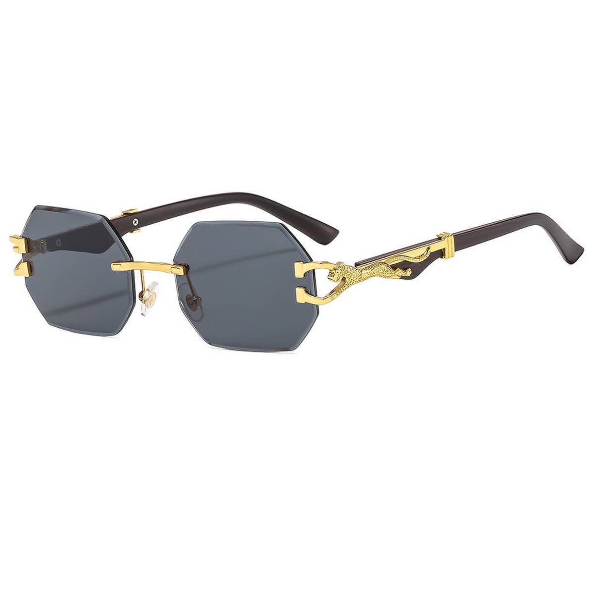 Leopard Head Rimless Cut Edge Sunglasses