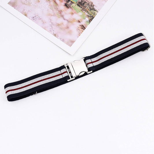 ALLOY BUCKLE ADJUSTABLE ELASTIC BRAIDED BELT_CWABE0676