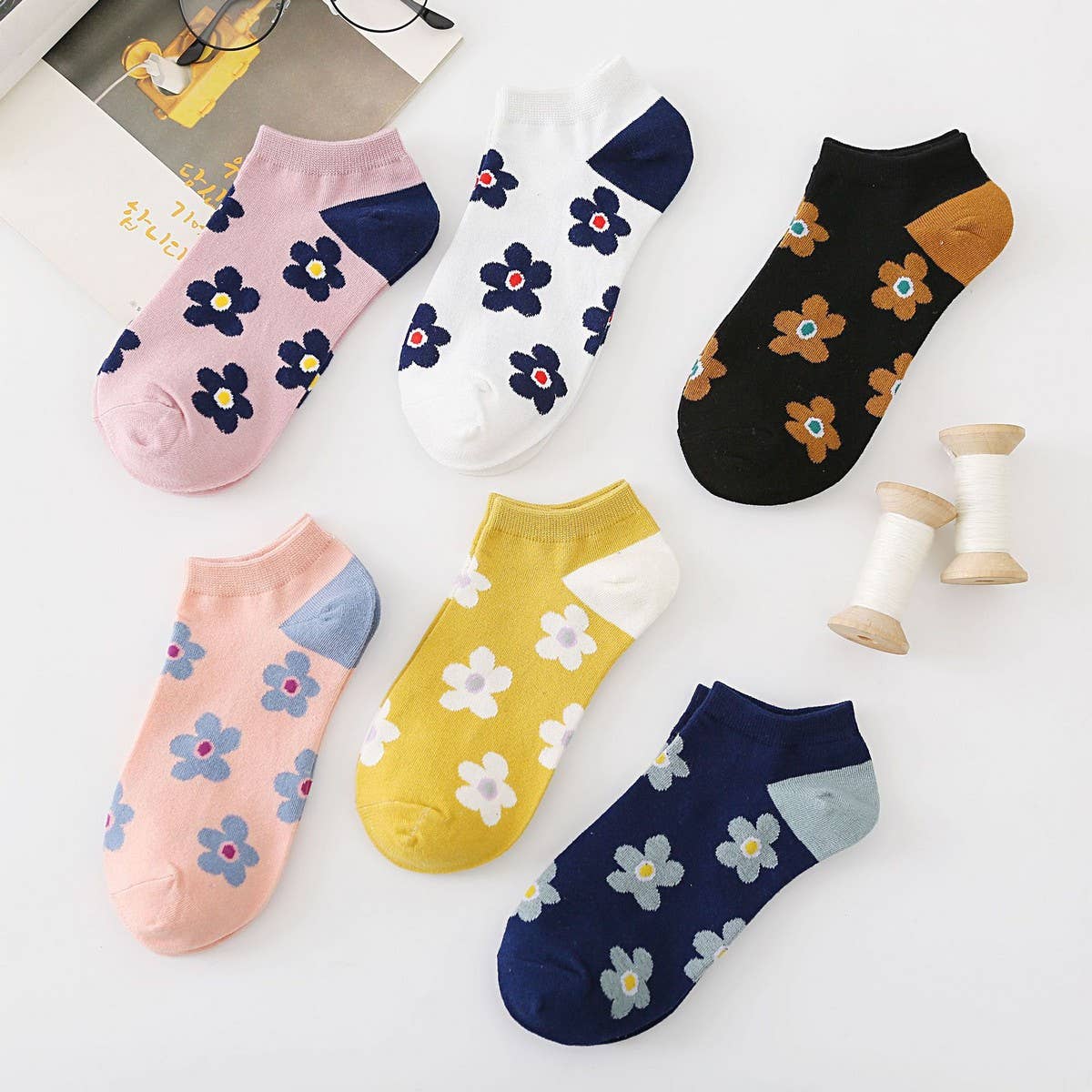 NEW HYUNA STYLE FLOWER SOCKS FOR WOMEN