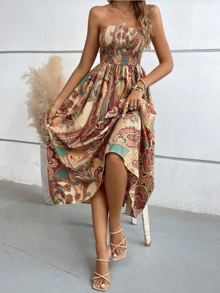 Long dress with chest and cable and waist