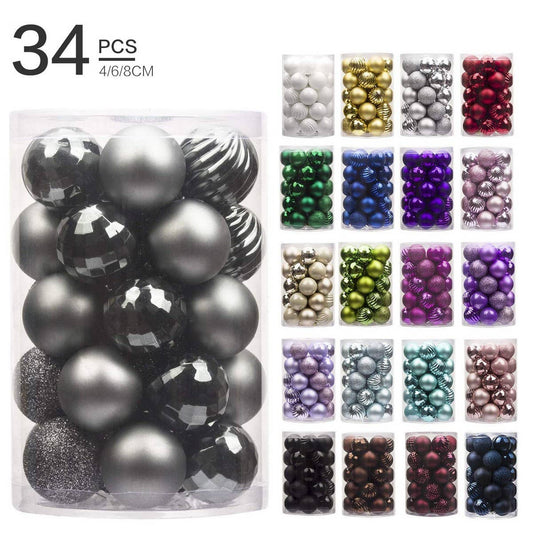 34pcs Christmas Tree Ornaments Ball Set 4cm_CWMM9835