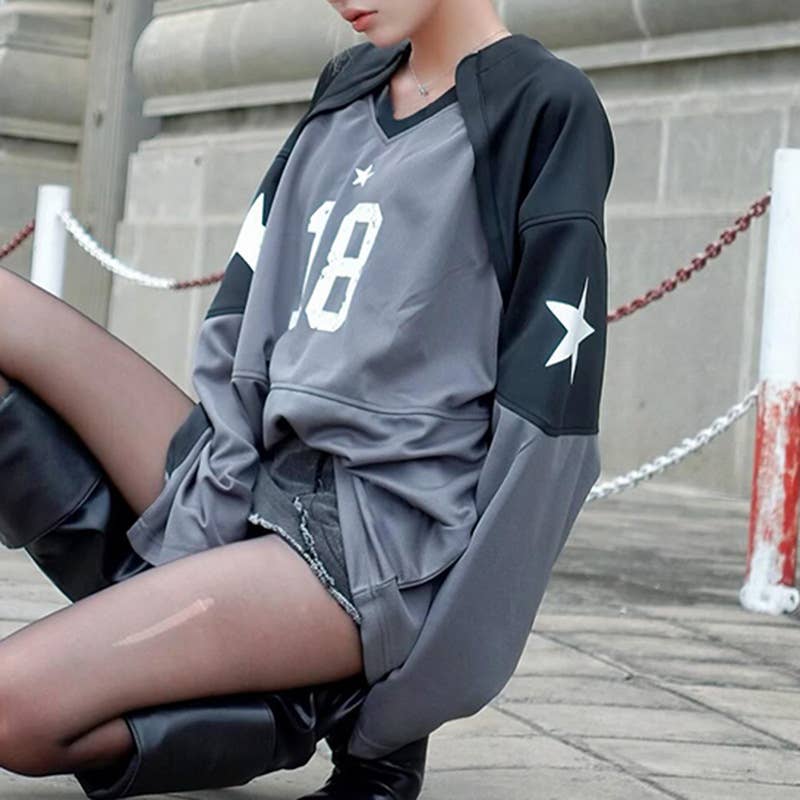 VINTAGE STAR PRINT PULLOVER SWEATSHIRT