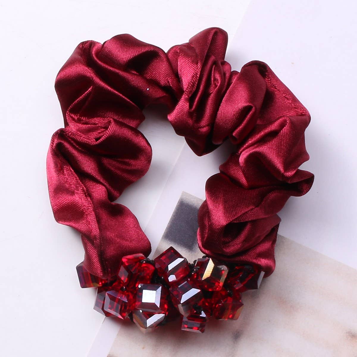 Elegant Crystal Scrunchie Fashion Hair Tie
