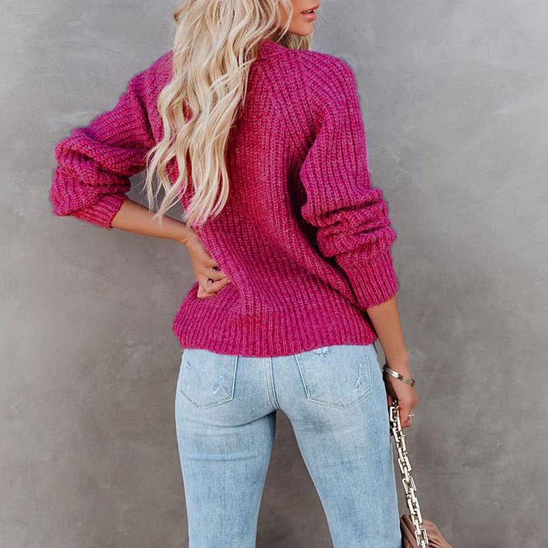 SOLID COLOR V-NECK SINGLE BREASTED CARDIGAN COAT