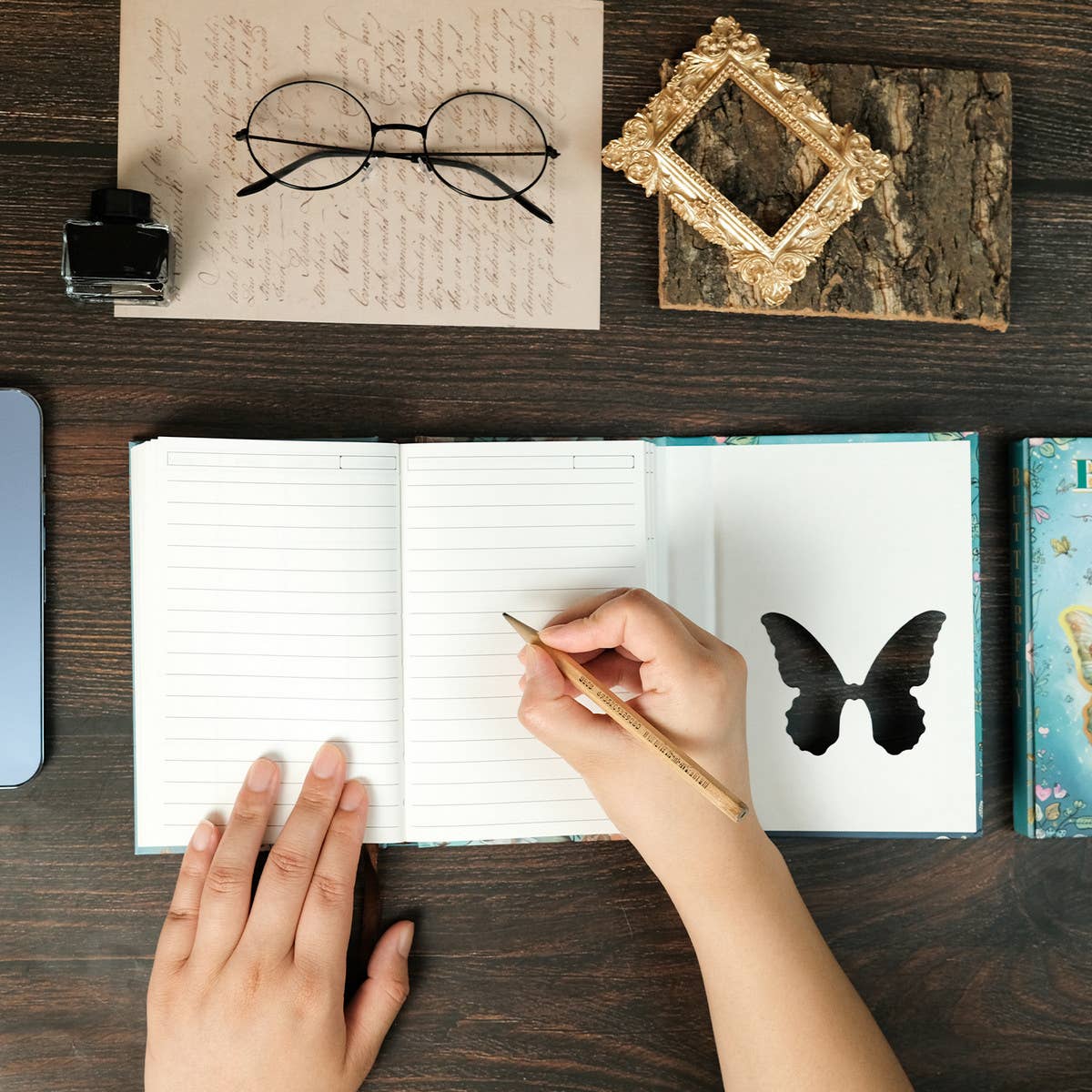 SUN BUTTERFLY SERIES PORTABLE TRIFOLD NOTEBOOK