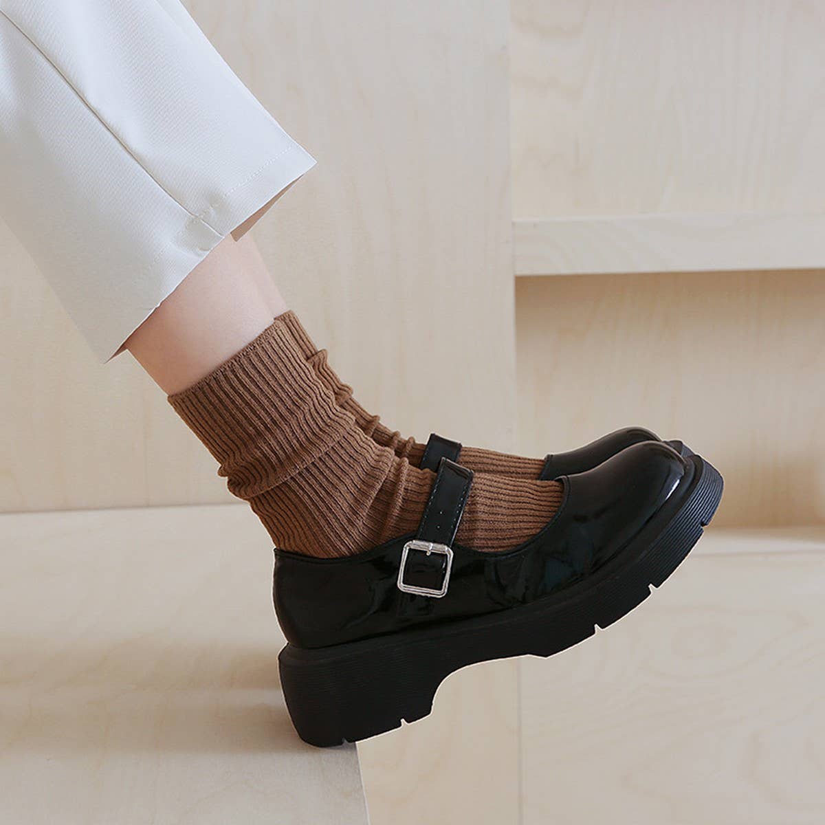 AUTUMN AND WINTER STRIPED WOMEN'S MID-CALF SOCKS_CWMS0985