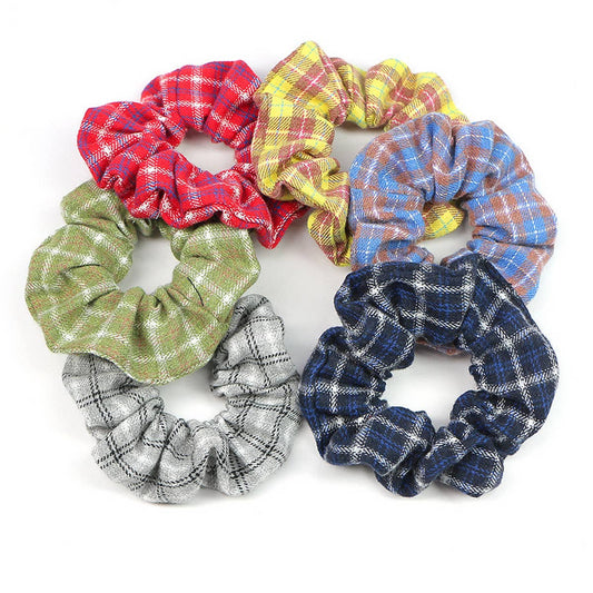 SIMPLE NEW PLAID HAIR TIE_CWAHA1066