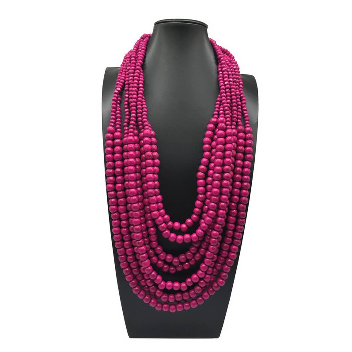 BOHEMIAN MULTI-LAYERED WOODEN BEADS NECKLACE_CWMM4737