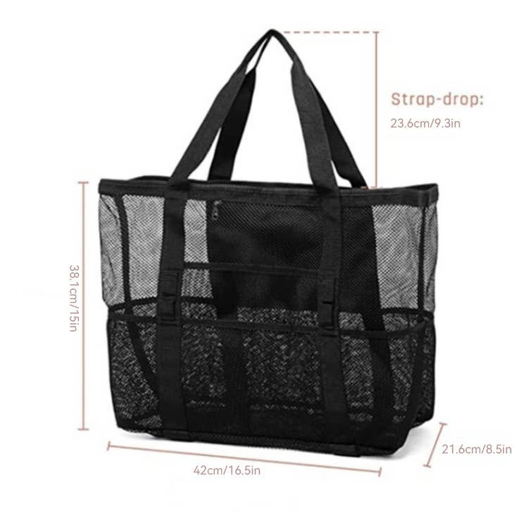 Large-capacity mesh hand-held beach bag