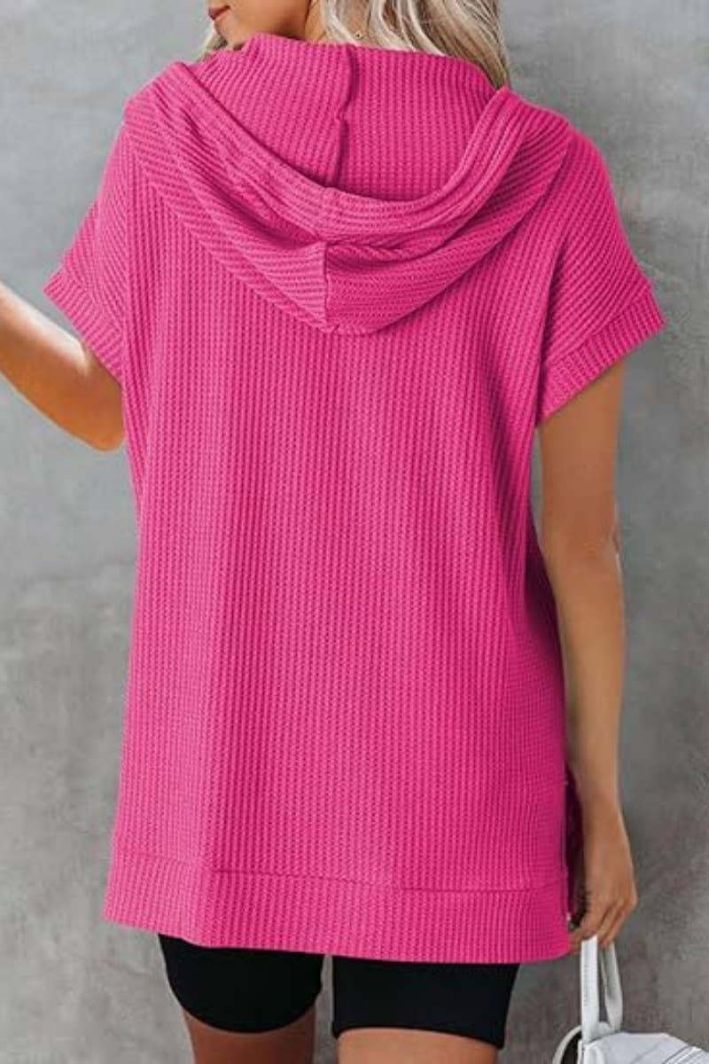 CWDSD4920_SUMMER DRAWSTRING HOODED DRESS SHORT