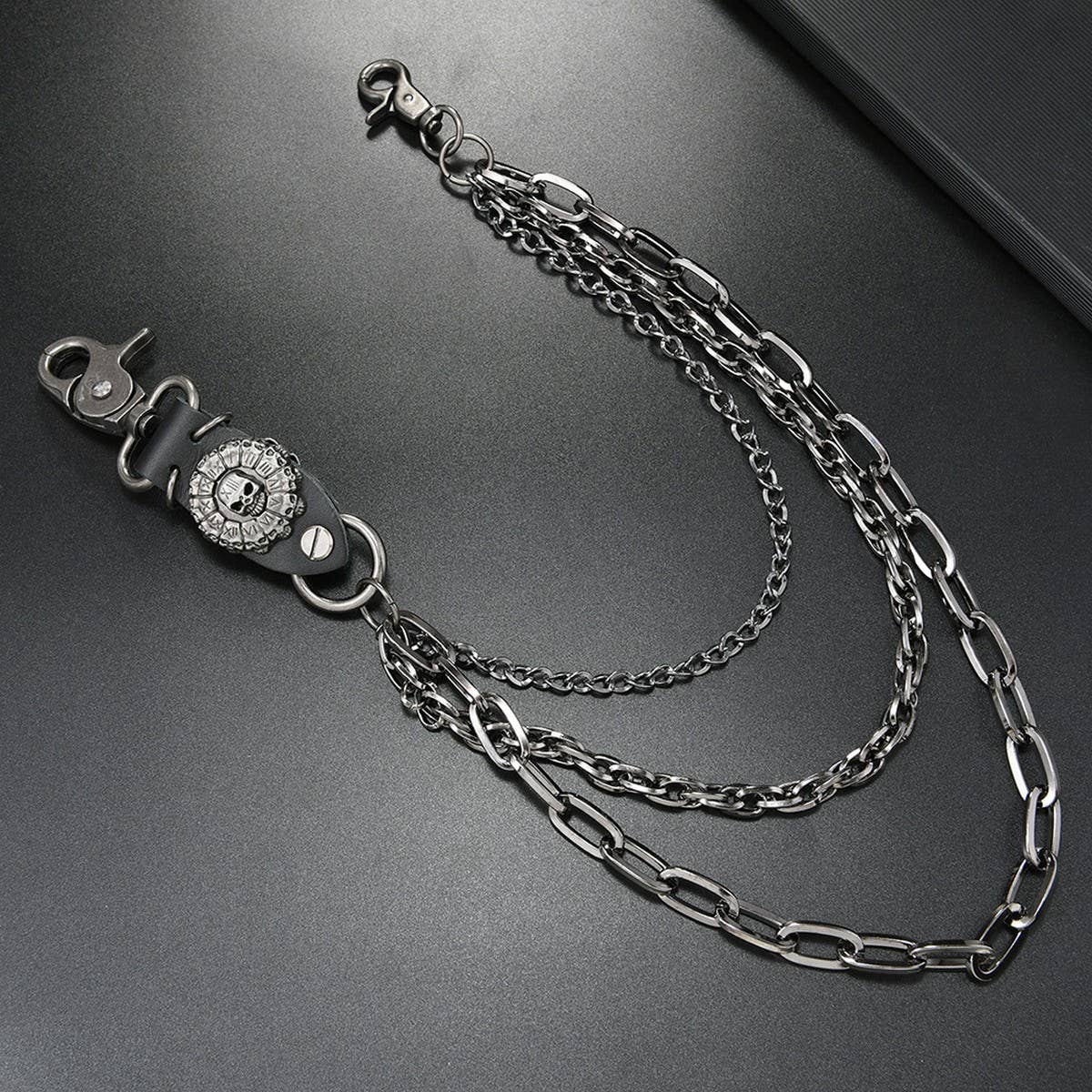 PUNK SKULL PENDANT MULTI-LAYERED TROUSER CHAIN_CWMM4879