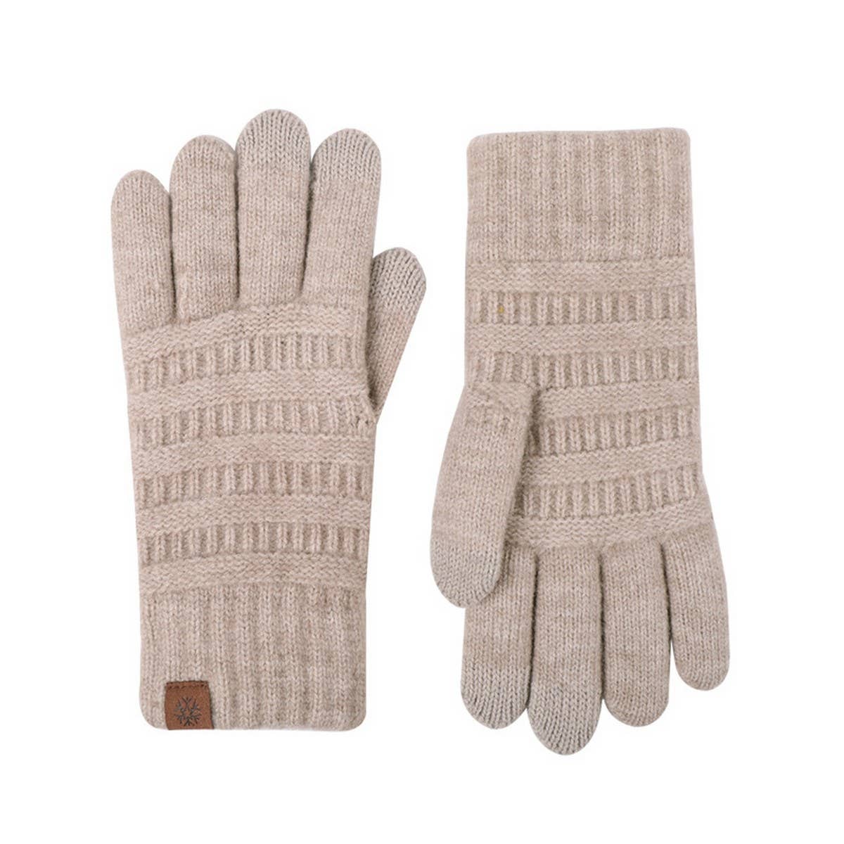 WOMEN'S WINTER SOLID COLOR WOOL KNITTED GLOVES_CWAG0405