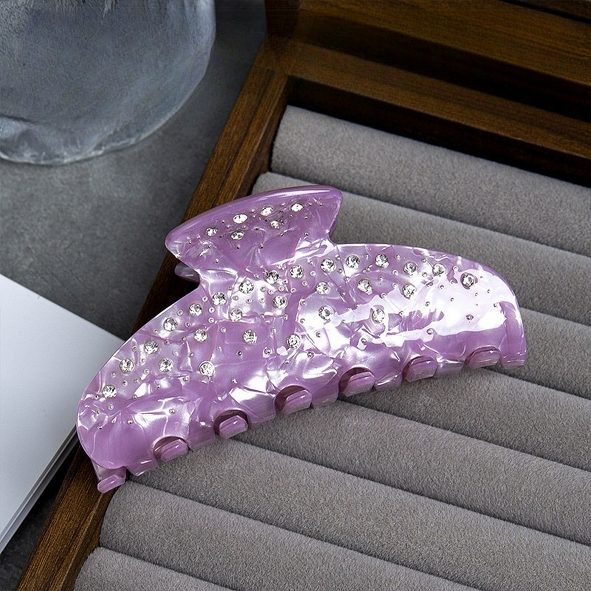 Pink Rhinestone Hair Claw,Elegant INS Luxury Clip_CWAHA2635