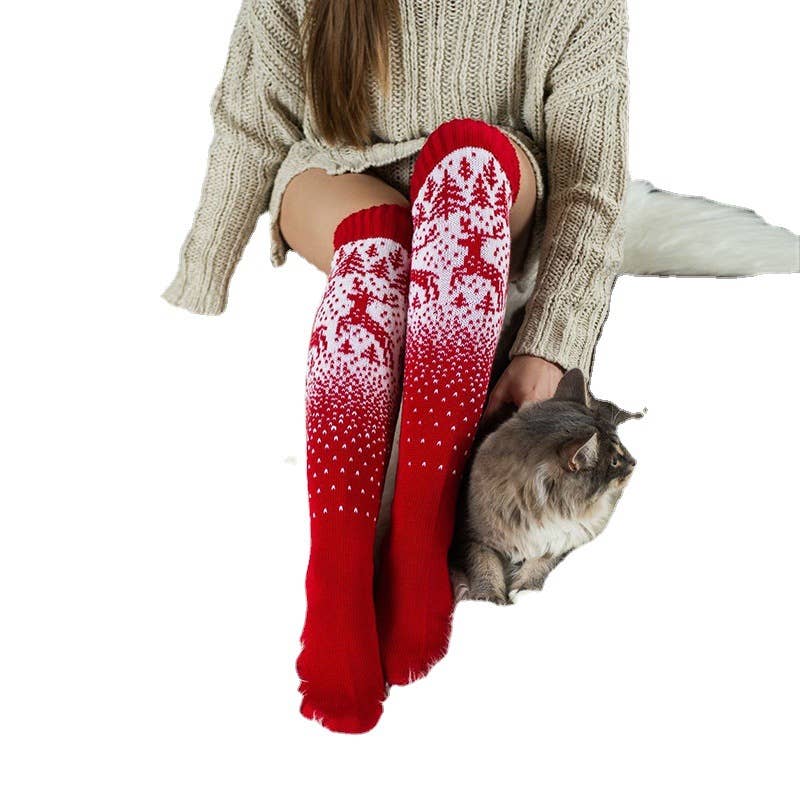 CHRISTMAS STYLE LONG KNEE-HIGH SOCKS