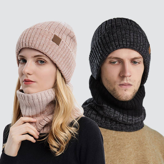 THICKENED FLEECE WARM HAT AND SCARF SET