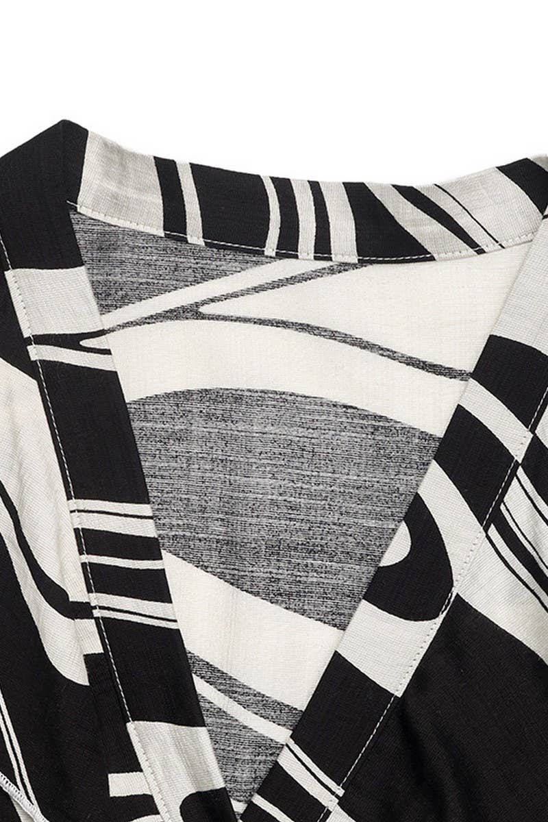 CWDSD7297_ELEGANT PRINTED RUFFLE SHIRT DRESS