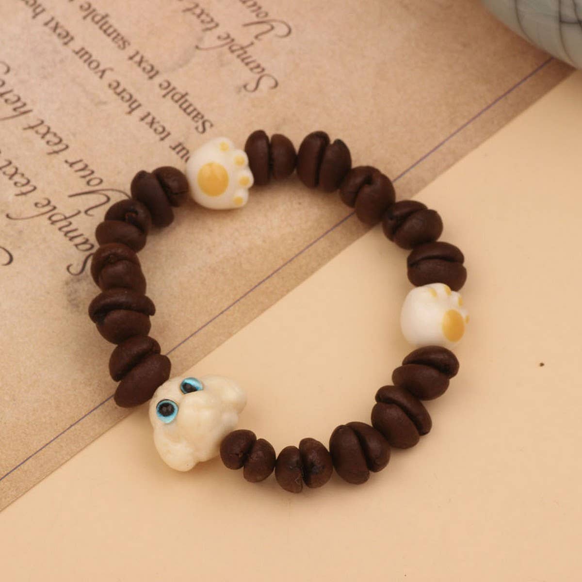 CARTOON CUTE NATURAL WOODEN BEADS BRACELET_CWAJE3976