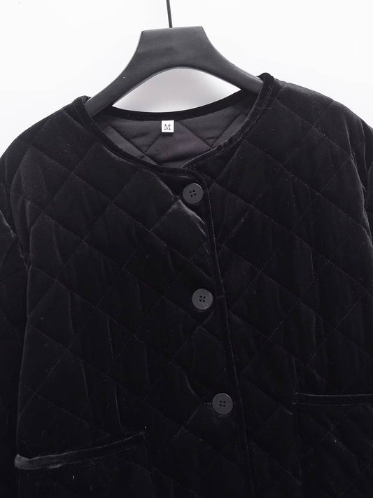 FASHION PERSONALITY SOLID COLOR ROUND NECK COAT