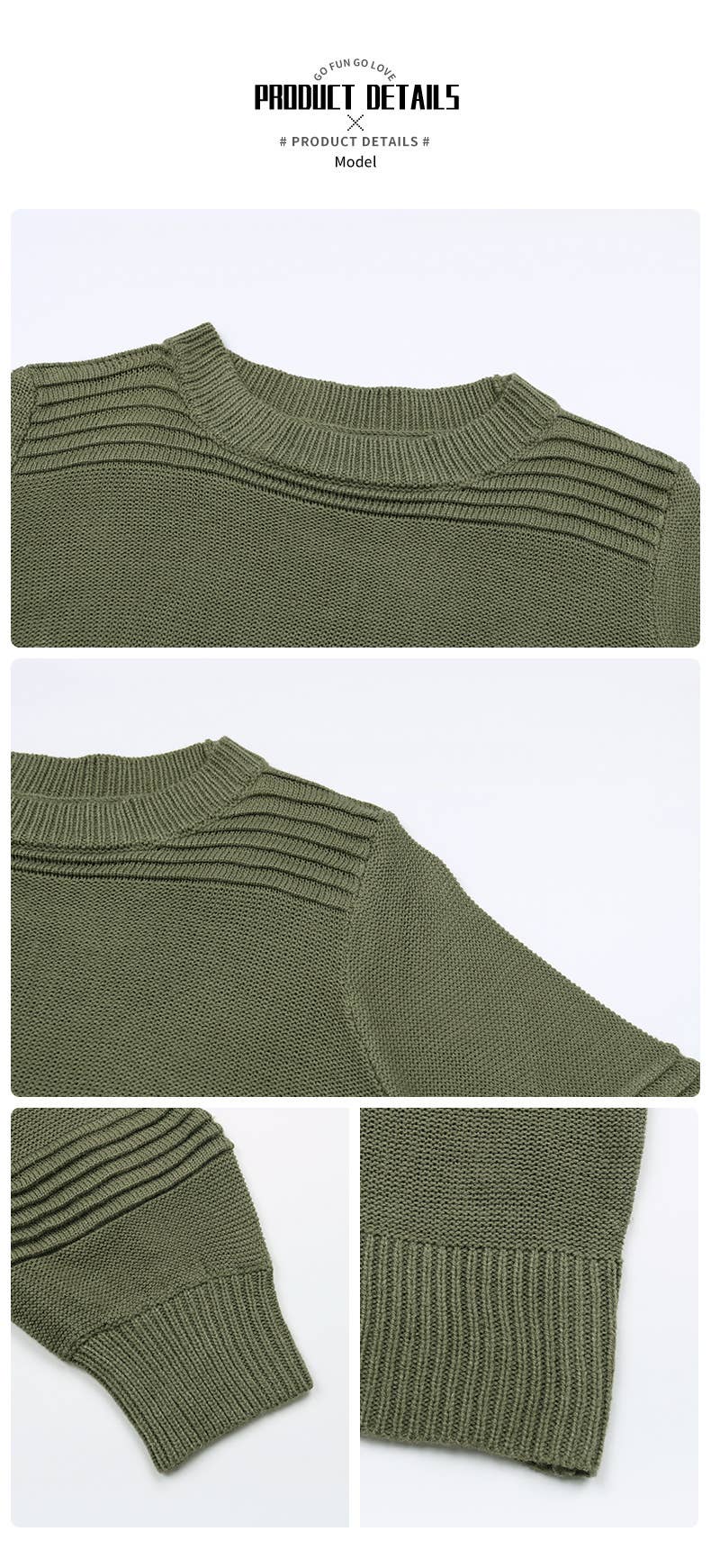 LONG SLEEVE SOLID COLOR CREW NECK STRIPED SWEATER
