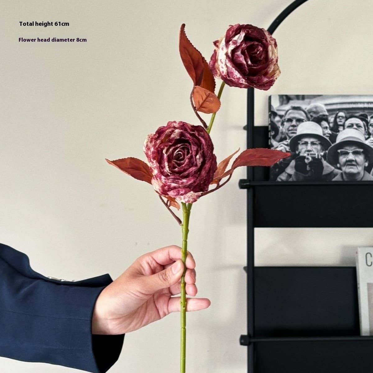 Vintage Ink-Styled Rose Bouquet with Dry Leaves