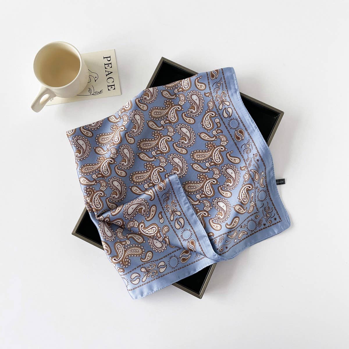 Paisley Satin Square Scarf ??70cm Neck & Head _CWASC0825