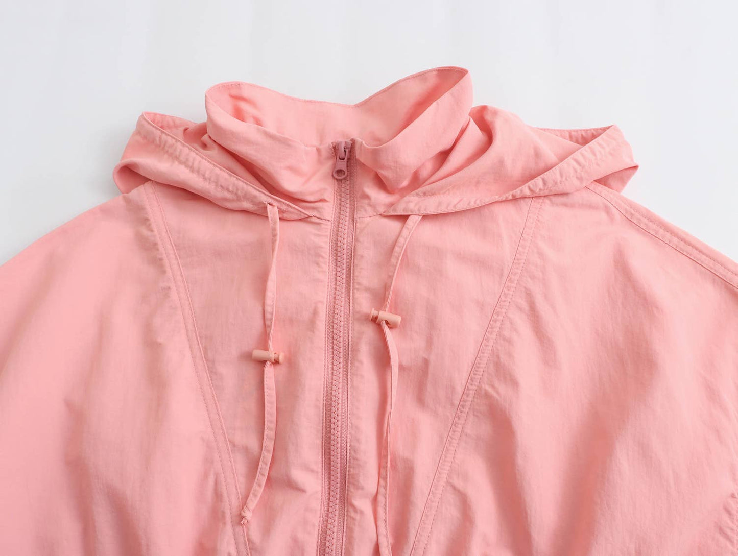 SHORT ONE ZIPPER DRAWSTRING MINIMALIST JACKET