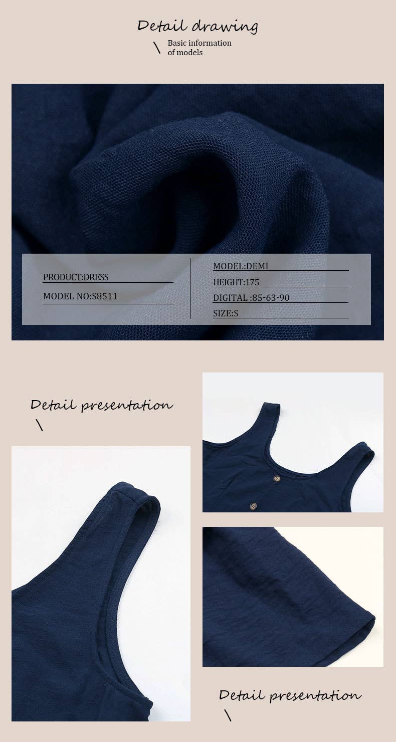 Sleeveless split-stitching dress