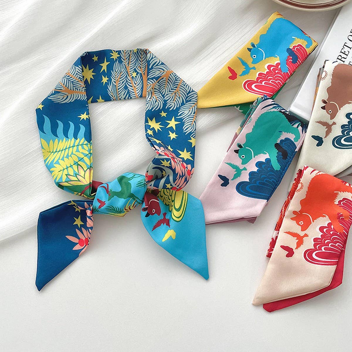 VERSATILE ANIMAL JUNGLE PRINT RIBBON HEADBAND